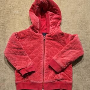 Gap Pink Quilted Kids Hoodie 4T